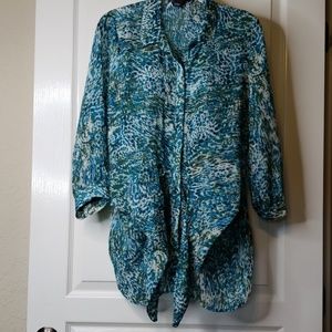 Ladies Button Up Tie Front Blouse